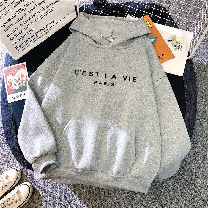 Comfortable Ladies Hoodie - Soleil-Gray-S-Nora Luxe