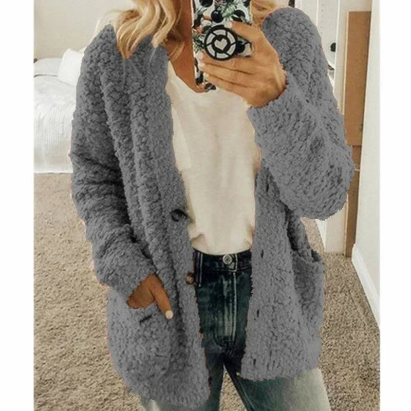 Comfortable Ladies Jacket - Lisa-Dark Gray-S-Nora Luxe