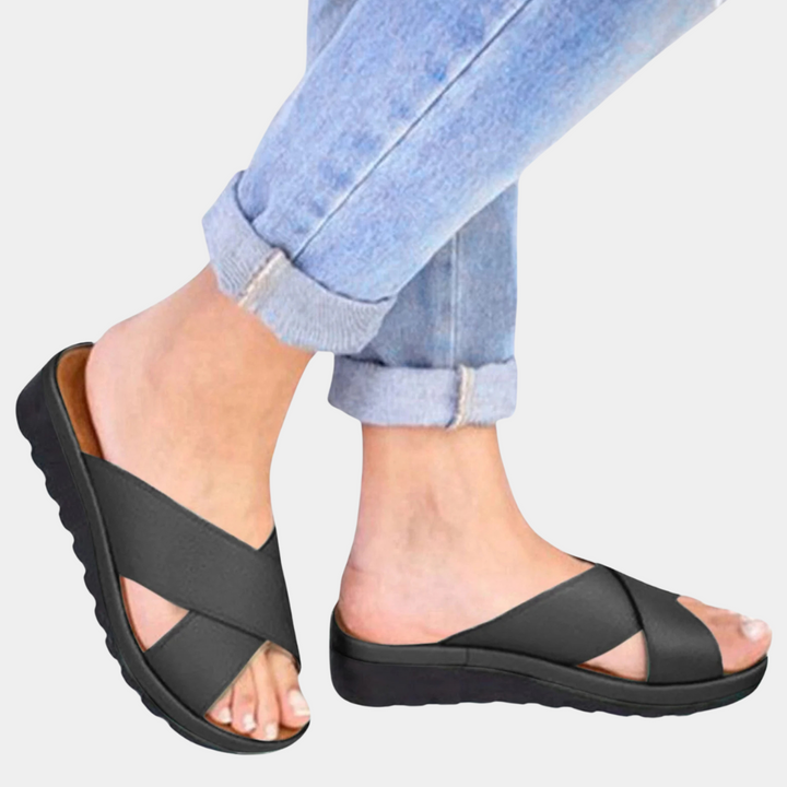 Comfortable Ladies' Sandals - Nova-Black-3-Nora Luxe