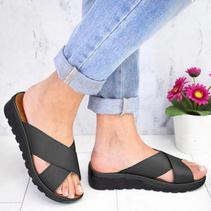 Comfortable Ladies' Sandals - Nova-Black-3-Nora Luxe