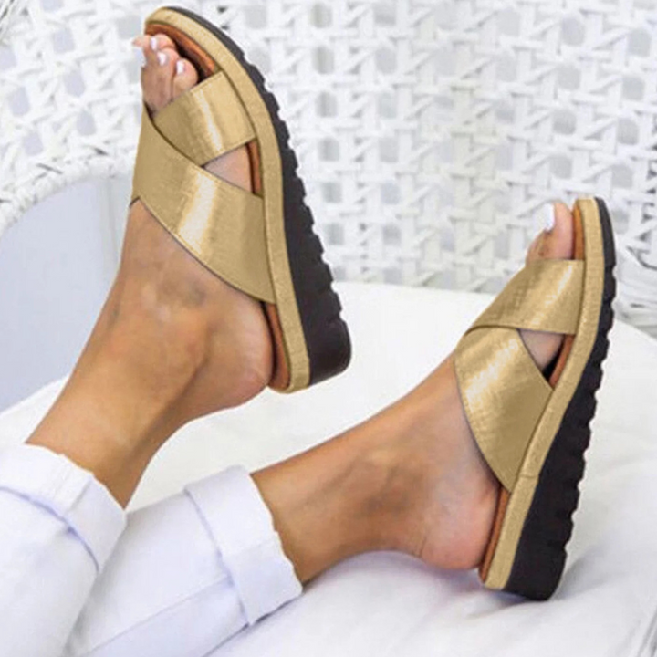 Comfortable Ladies' Sandals - Nova-Gold-3-Nora Luxe