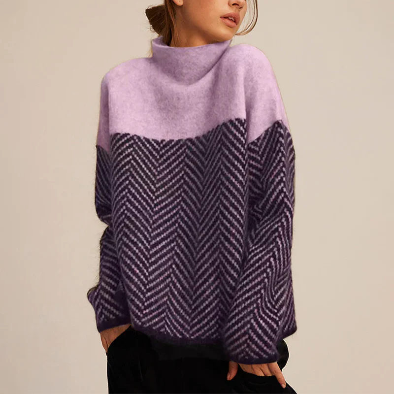 Comfortable Ladies' Sweater - Elodie-Purple-S-Nora Luxe