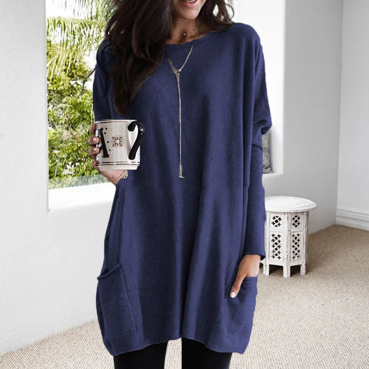 Comfortable Ladies' Sweater - Lina-Dark Blue-S-Nora Luxe