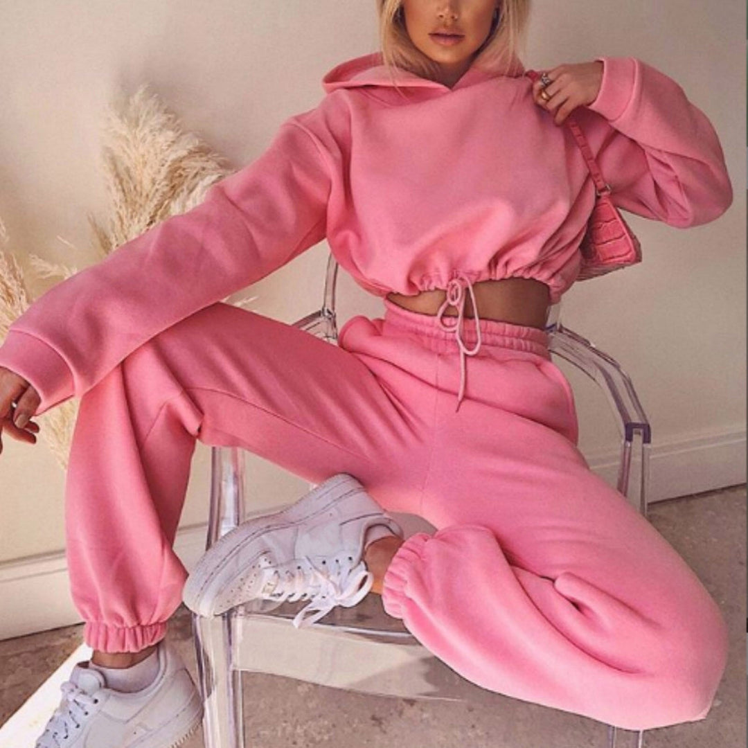 Comfortable Ladies Training Suit - Serena-Pink-S-Nora Luxe