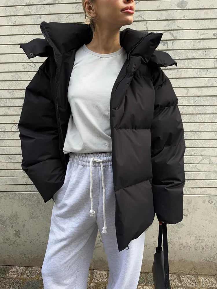 Comfortable Ladies Winter Coat - Aurora Luxe-Black-S-Nora Luxe