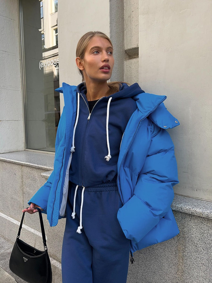 Comfortable Ladies Winter Coat - Aurora Luxe-Blue-S-Nora Luxe