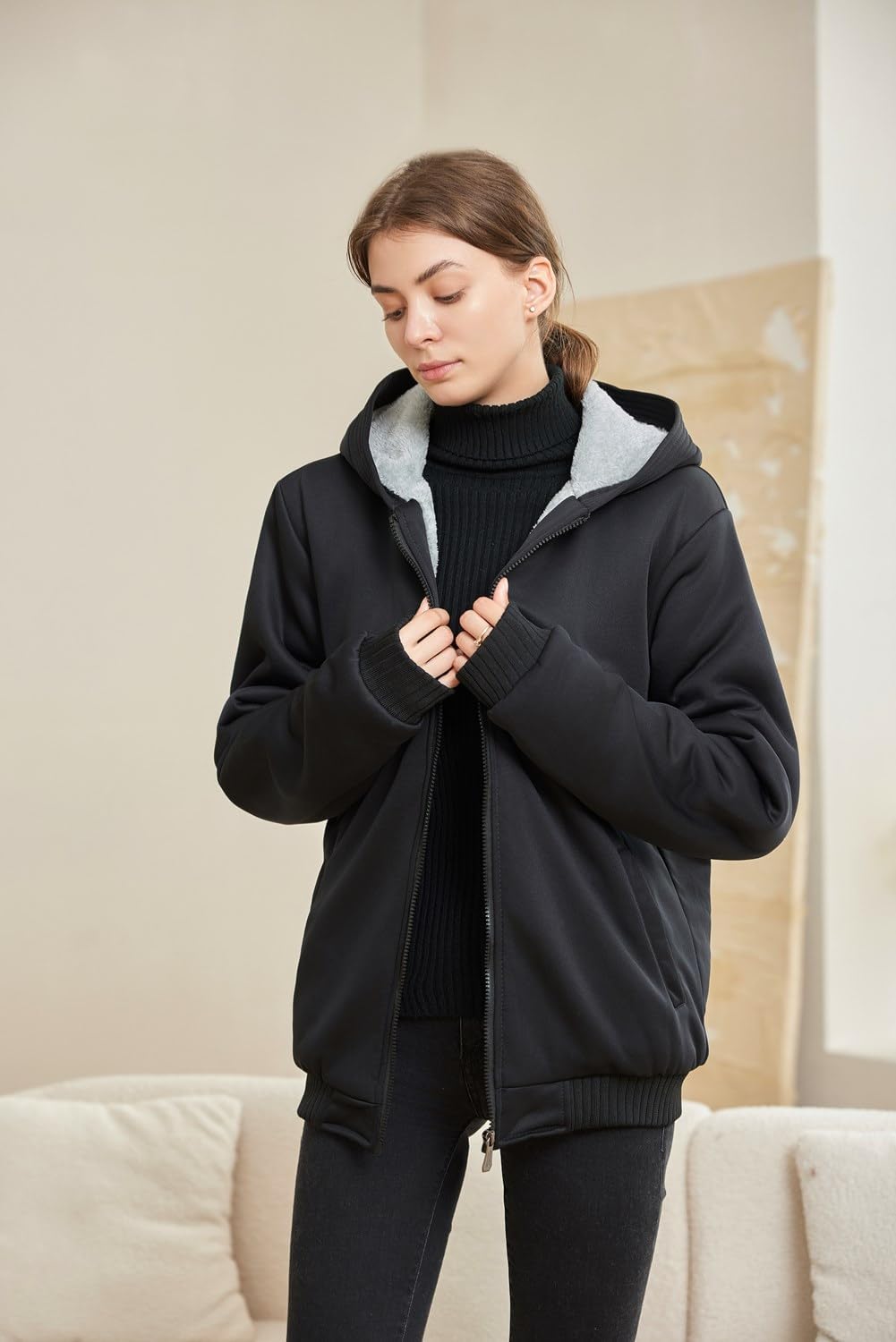 Comfortable Ladies Winter Fleece Vest - Gemma-Black-S-Nora Luxe