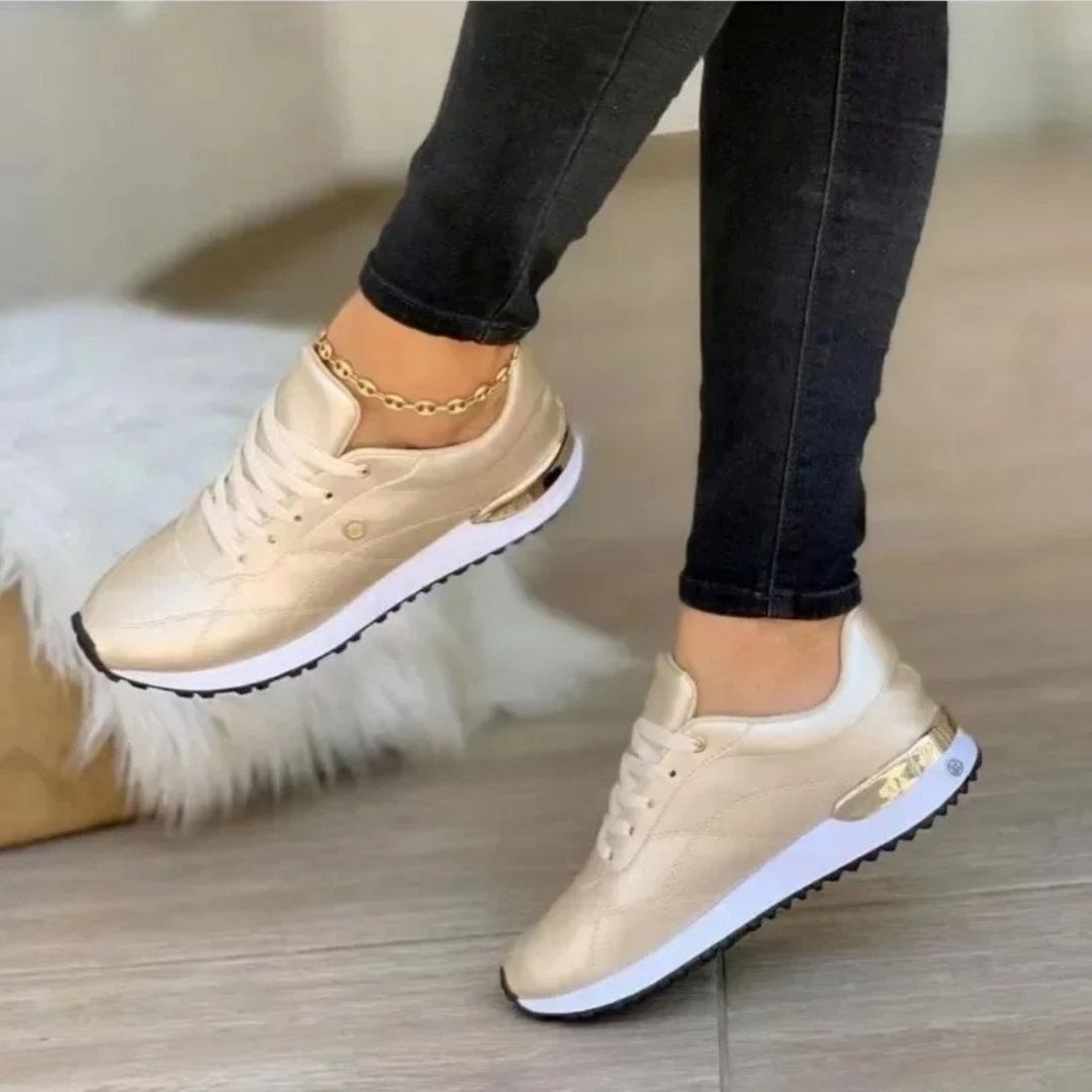 Comfortable Leather Women's Sneakers - Celia-Brown-4.0-Nora Luxe