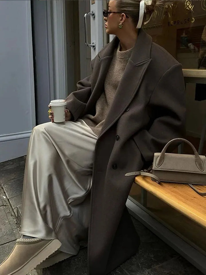 Comfortable Long Women's Coat - Sophie-S-Nora Luxe