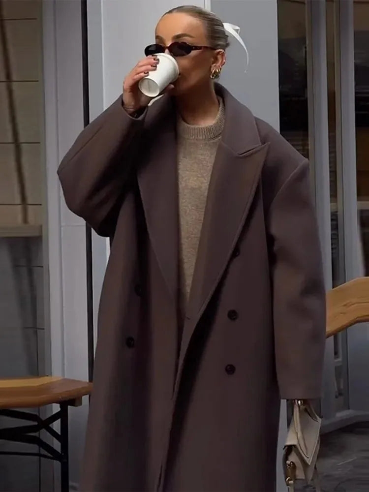 Comfortable Long Women's Coat - Sophie-S-Nora Luxe