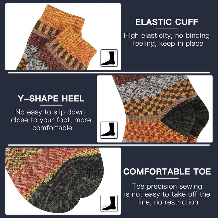 Comfortable Men's Thermal Socks (5 Pairs) - Kevin-Multicolored 1-Nora Luxe