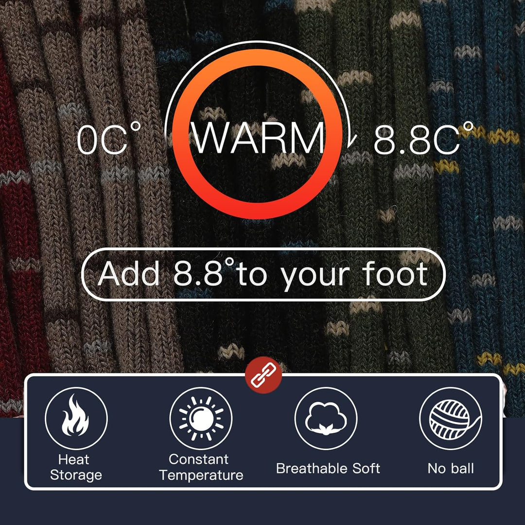 Comfortable Men's Thermal Socks (5 Pairs) - Kevin-Multicolored 1-Nora Luxe