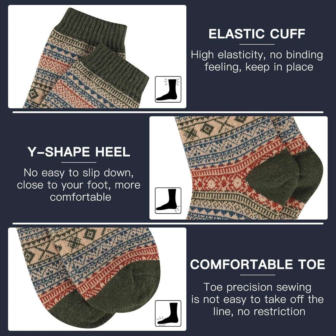 Comfortable Men's Thermal Socks (5 Pairs) - Kevin-Multicolored 1-Nora Luxe