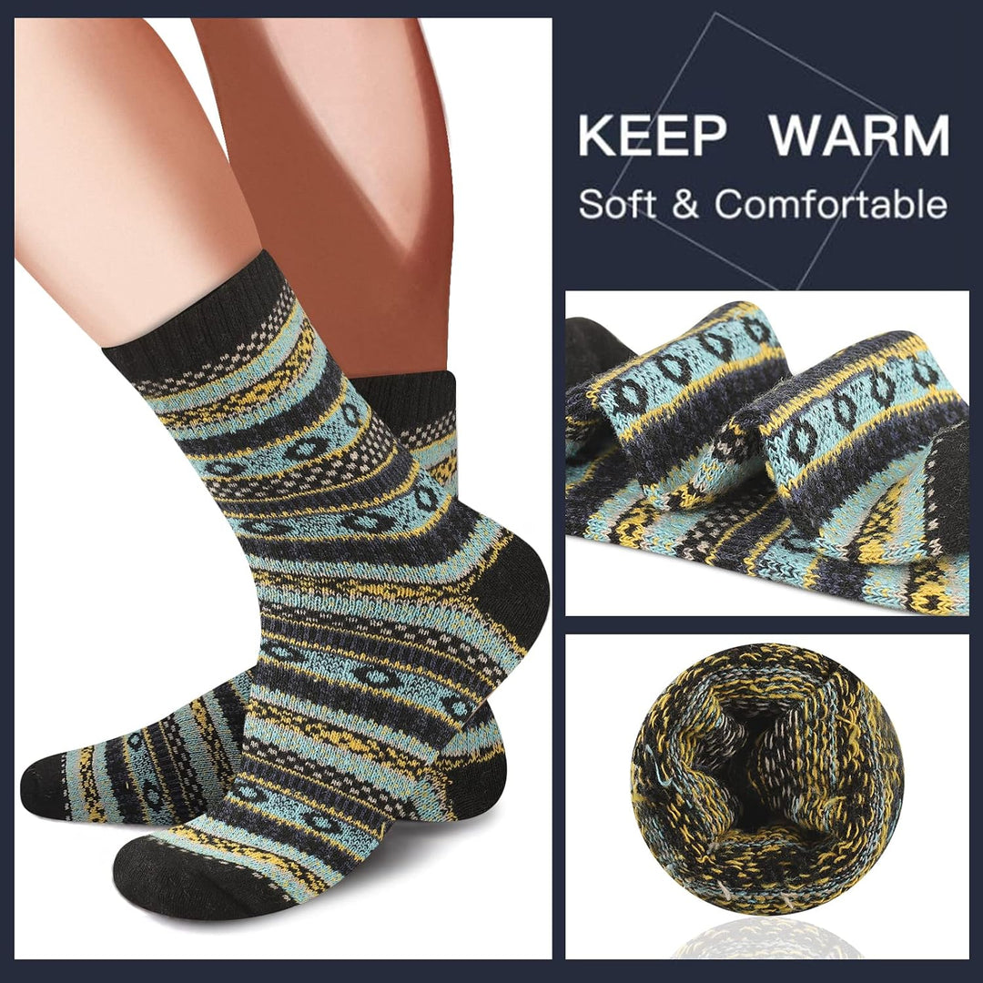 Comfortable Men's Thermal Socks (5 Pairs) - Kevin-Multicolored 1-Nora Luxe