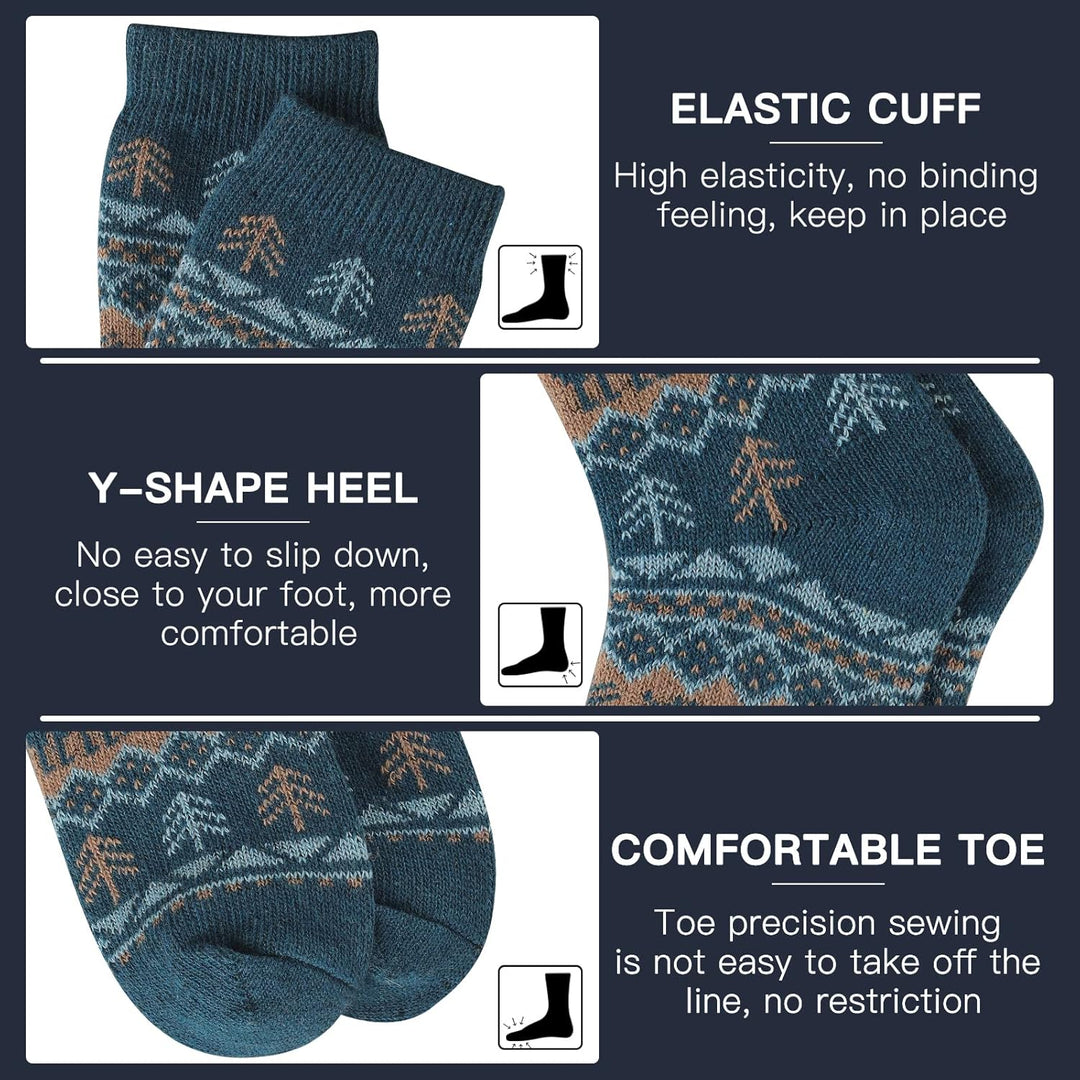 Comfortable Men's Thermal Socks (5 Pairs) - Kevin-Multicolored 1-Nora Luxe