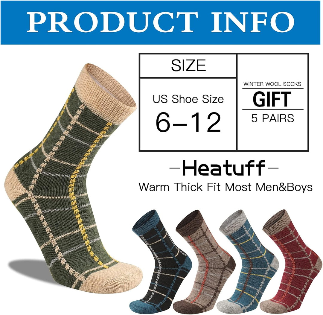 Comfortable Men's Thermal Socks (5 Pairs) - Kevin-Multicolored 1-Nora Luxe