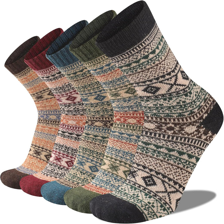 Comfortable Men's Thermal Socks (5 Pairs) - Kevin-Multicolored 2-Nora Luxe