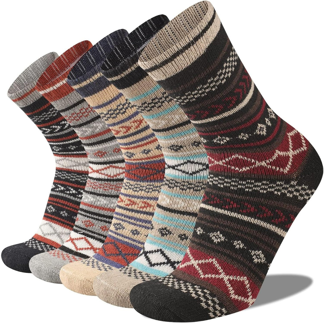 Comfortable Men's Thermal Socks (5 Pairs) - Kevin-Multicolored 3-Nora Luxe