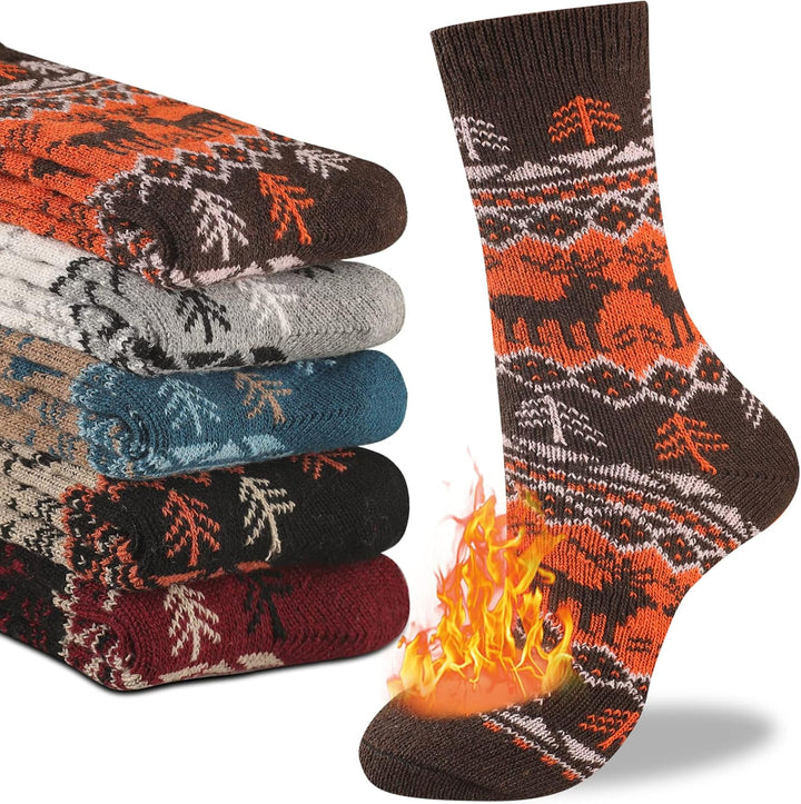 Comfortable Men's Thermal Socks (5 Pairs) - Kevin-Multicolored 7-Nora Luxe