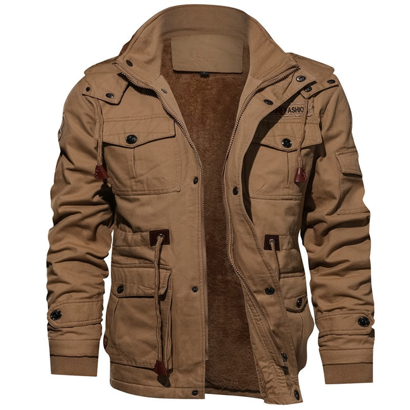 Comfortable Men's Winter Jacket – Logan-Khaki-S-The Livary