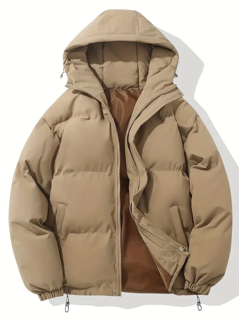 Comfortable Men's Winter Jacket - Ruben-Khaki-M-Nora Luxe