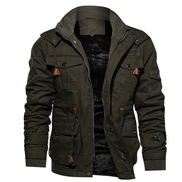 Comfortable Men's Winter Jacket - StormChaser-Green-M-Nora Luxe