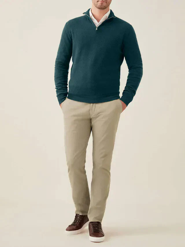 Comfortable Men's Zip-up Sweater - Lucas-Black-S-Nora Luxe