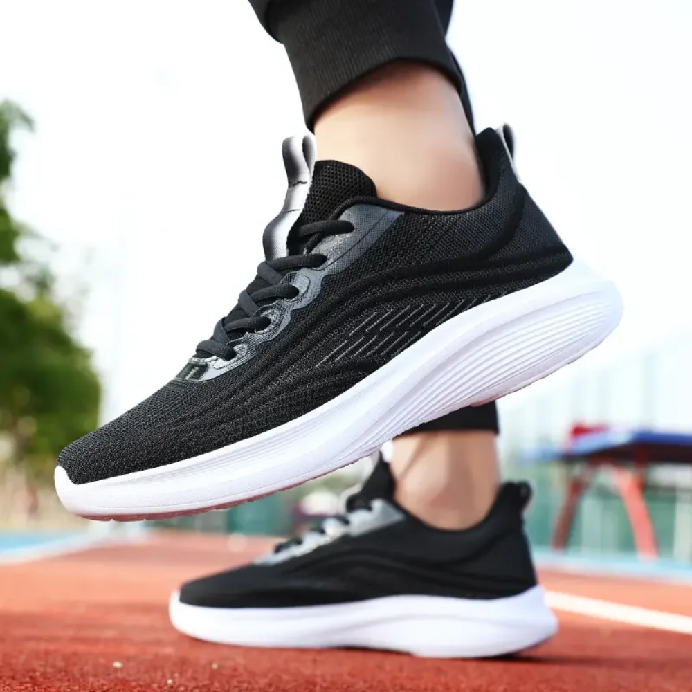 Comfortable Orthopaedic Sneakers - AeroStride-2.5-White-Grey-Nora Luxe