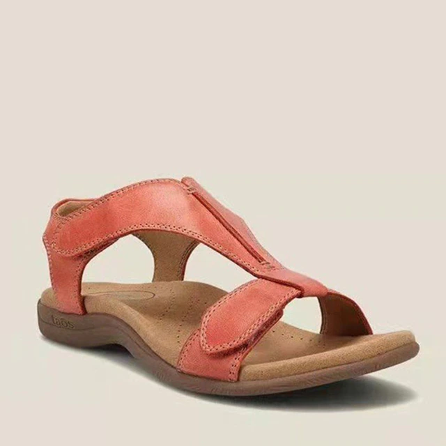 Comfortable & Orthopaedically Shaped Women's Sandals with Support – Amira-Orange-4-Nora Luxe