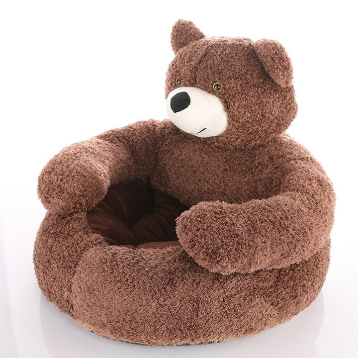 Comfortable Pet Bed - CozyBear-Coffee-Small (suitable for 2.2 – 13.2 lbs)-Nora Luxe
