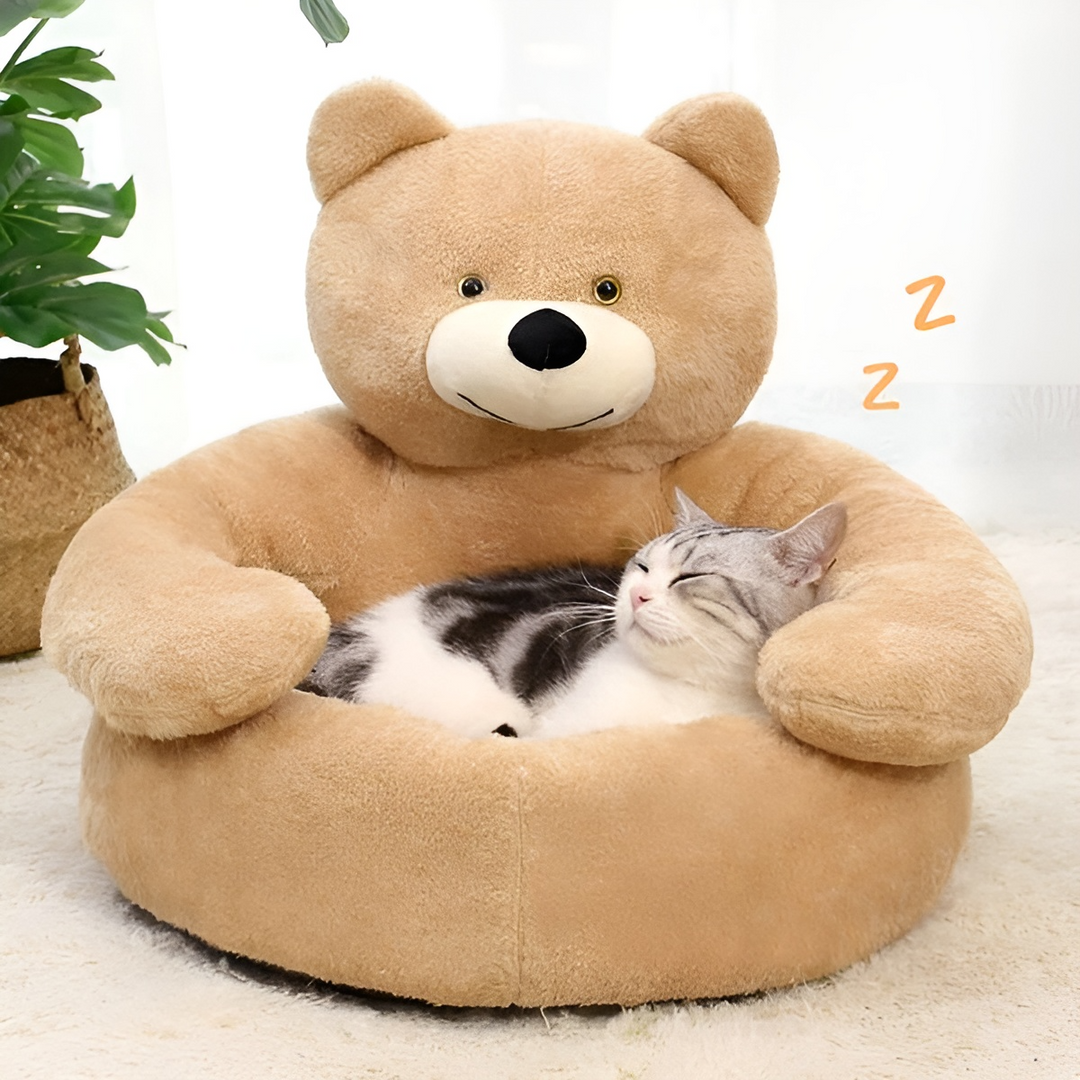 Comfortable Pet Bed - CozyBear-Khaki-Small (suitable for 2.2 – 13.2 lbs)-Nora Luxe