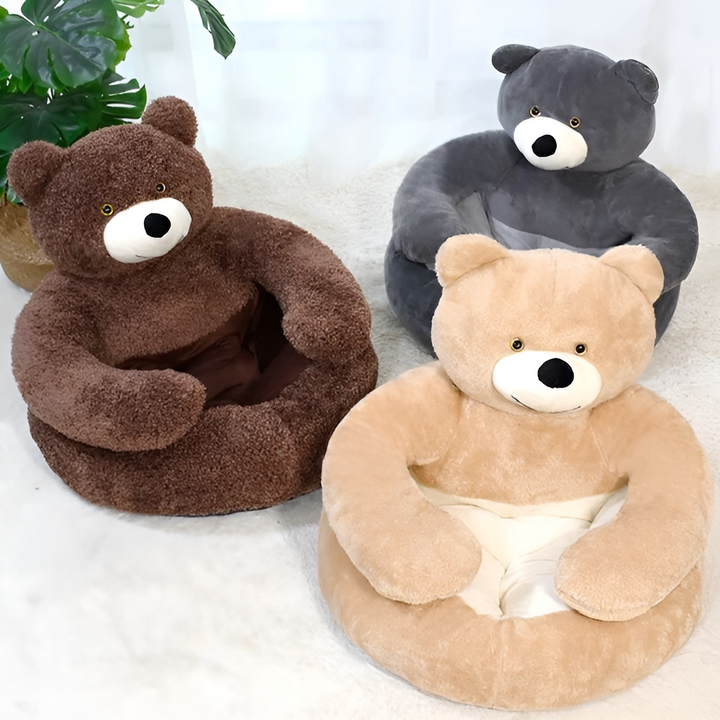 Comfortable Pet Bed - CozyBear-Khaki-Small (suitable for 2.2 – 13.2 lbs)-Nora Luxe