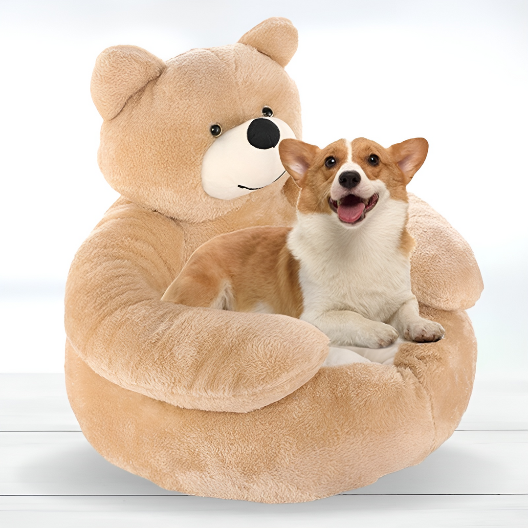 Comfortable Pet Bed - CozyBear-Khaki-Small (suitable for 2.2 – 13.2 lbs)-Nora Luxe