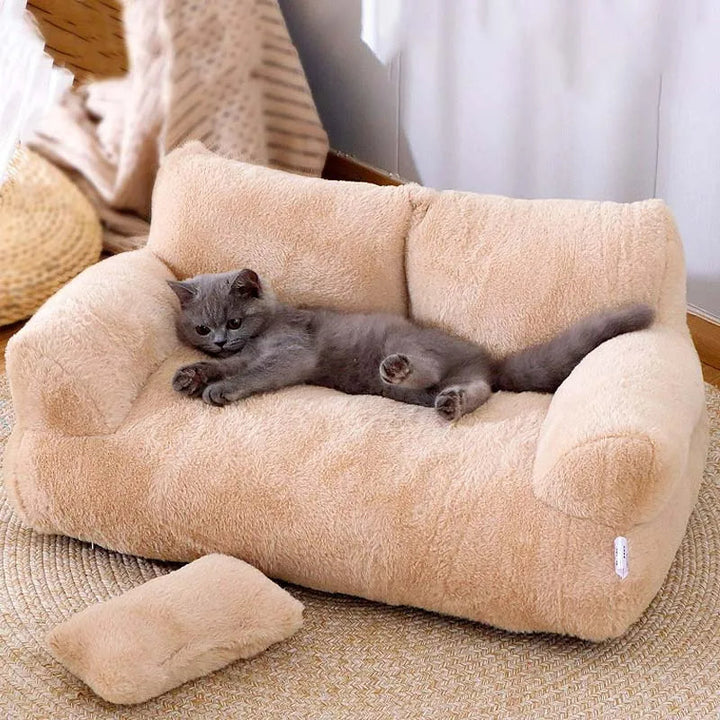 Comfortable Pet Sofa - ComfortNest-Khaki-M - 21.65 inches-Nora Luxe