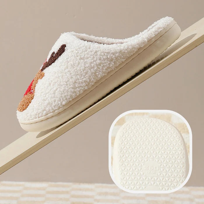 Comfortable Reindeer Slippers - ReinDeerFeet-Red-4.5 - 5.5-Nora Luxe