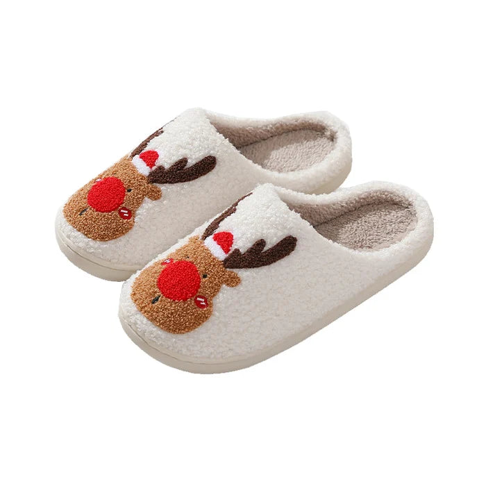 Comfortable Reindeer Slippers - ReinDeerFeet-Red-4.5 - 5.5-Nora Luxe