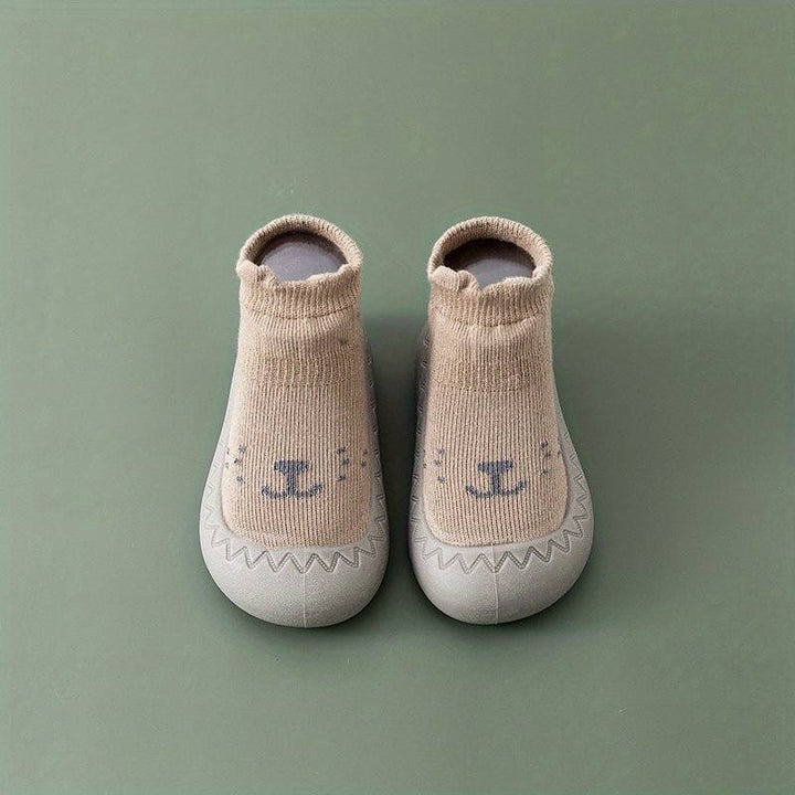 Comfortable Slip-On Children's Socks Shoes - HappySteps-Light Brown-3-Nora Luxe
