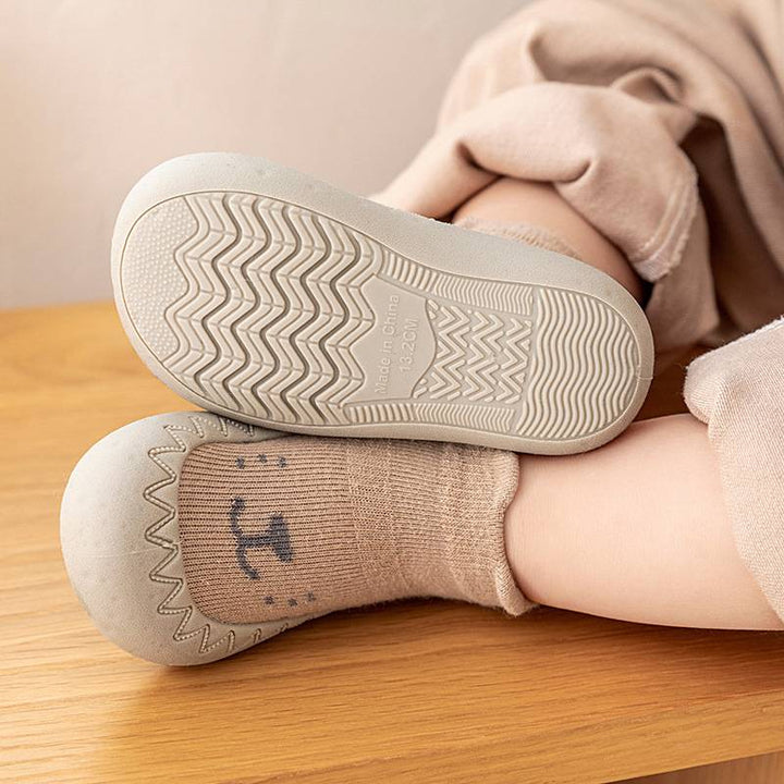 Comfortable Slip-On Children's Socks Shoes - HappySteps-Light Brown-3-Nora Luxe