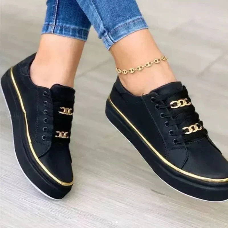 Comfortable slip-on women's sneakers in casual style - Melina-Black-3-Nora Luxe