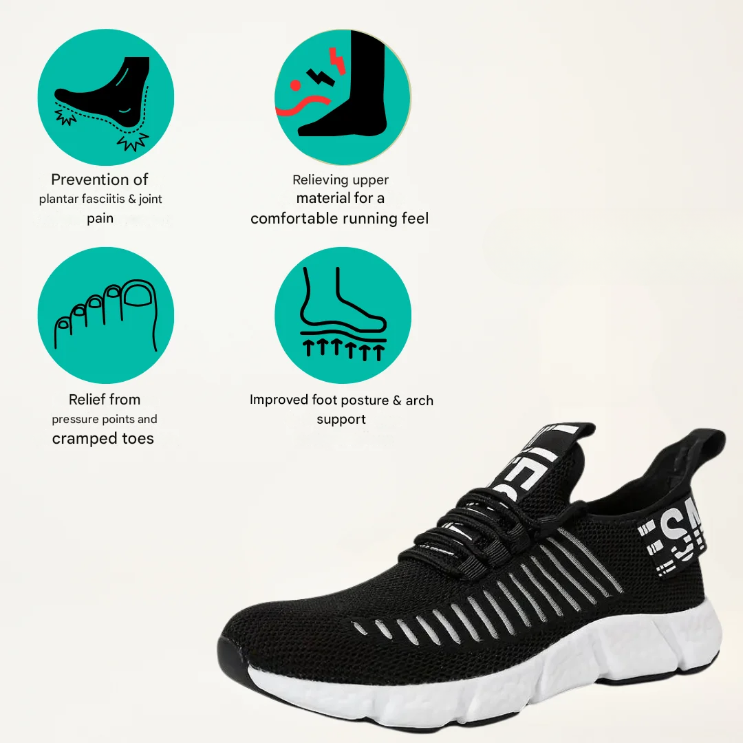 Comfortable Sneakers - VitalSteps-Black-5.5-Nora Luxe