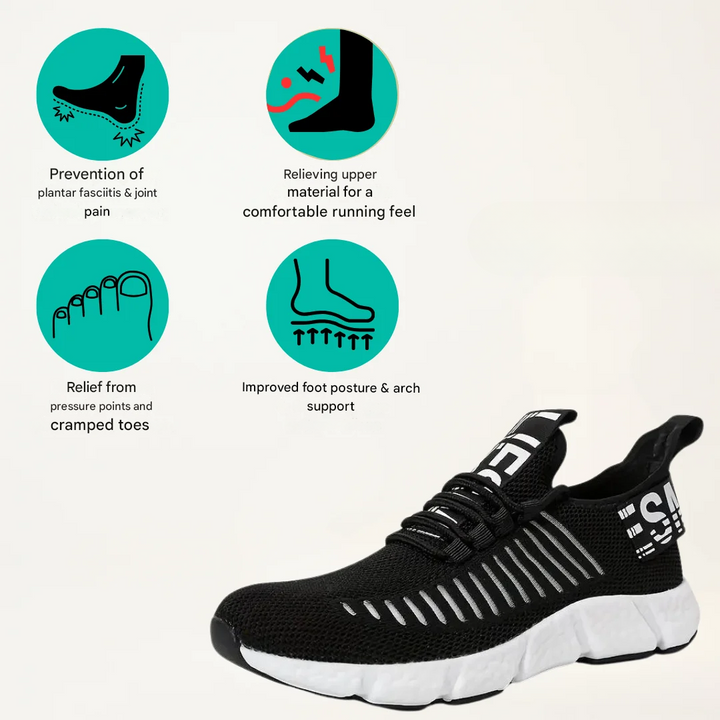 Comfortable Sneakers - VitalSteps-Black-5.5-Nora Luxe