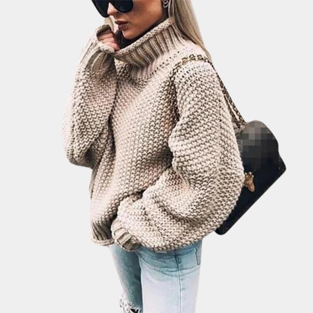 Comfortable Sweater for Women - Sophie-Khaki-S-Nora Luxe