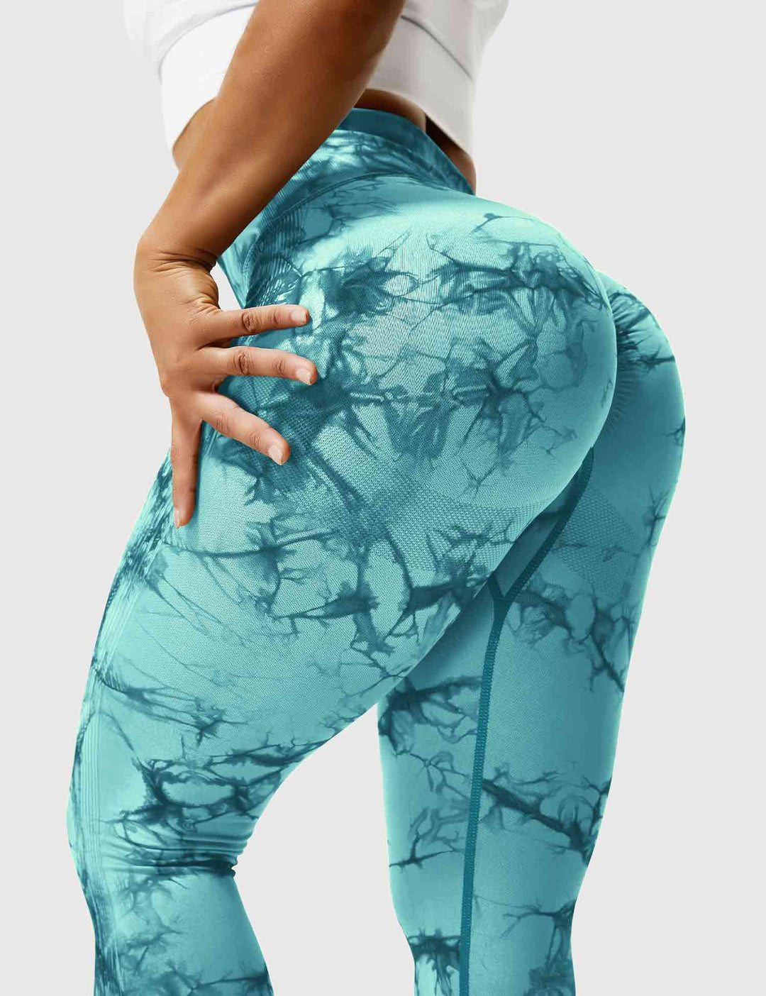 Comfortable Tie Dye Leggings - Ivy-Black Blue-S-Nora Luxe