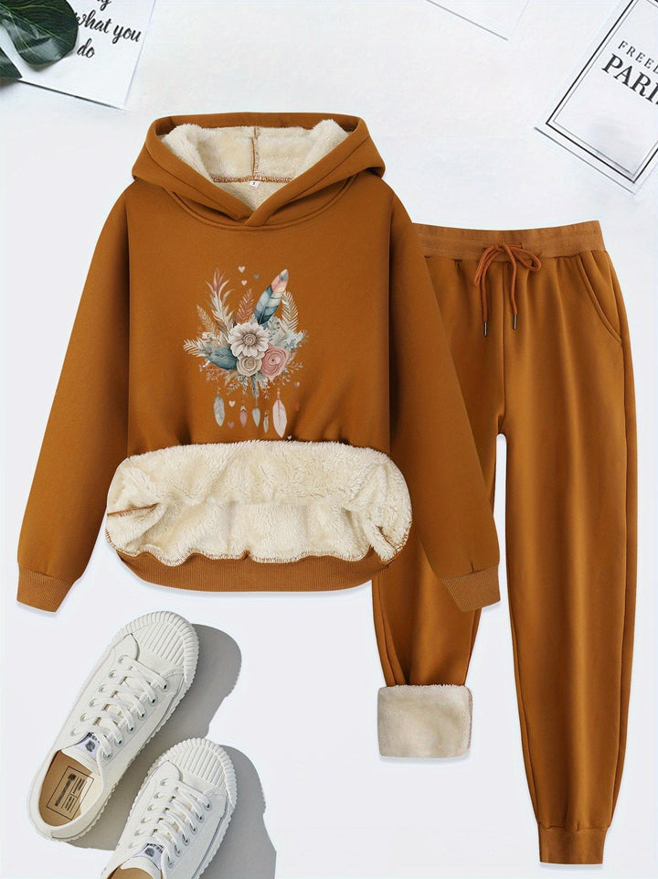 Comfortable Two-Piece Clothing Set for Women - Livia-Brown-S-Nora Luxe
