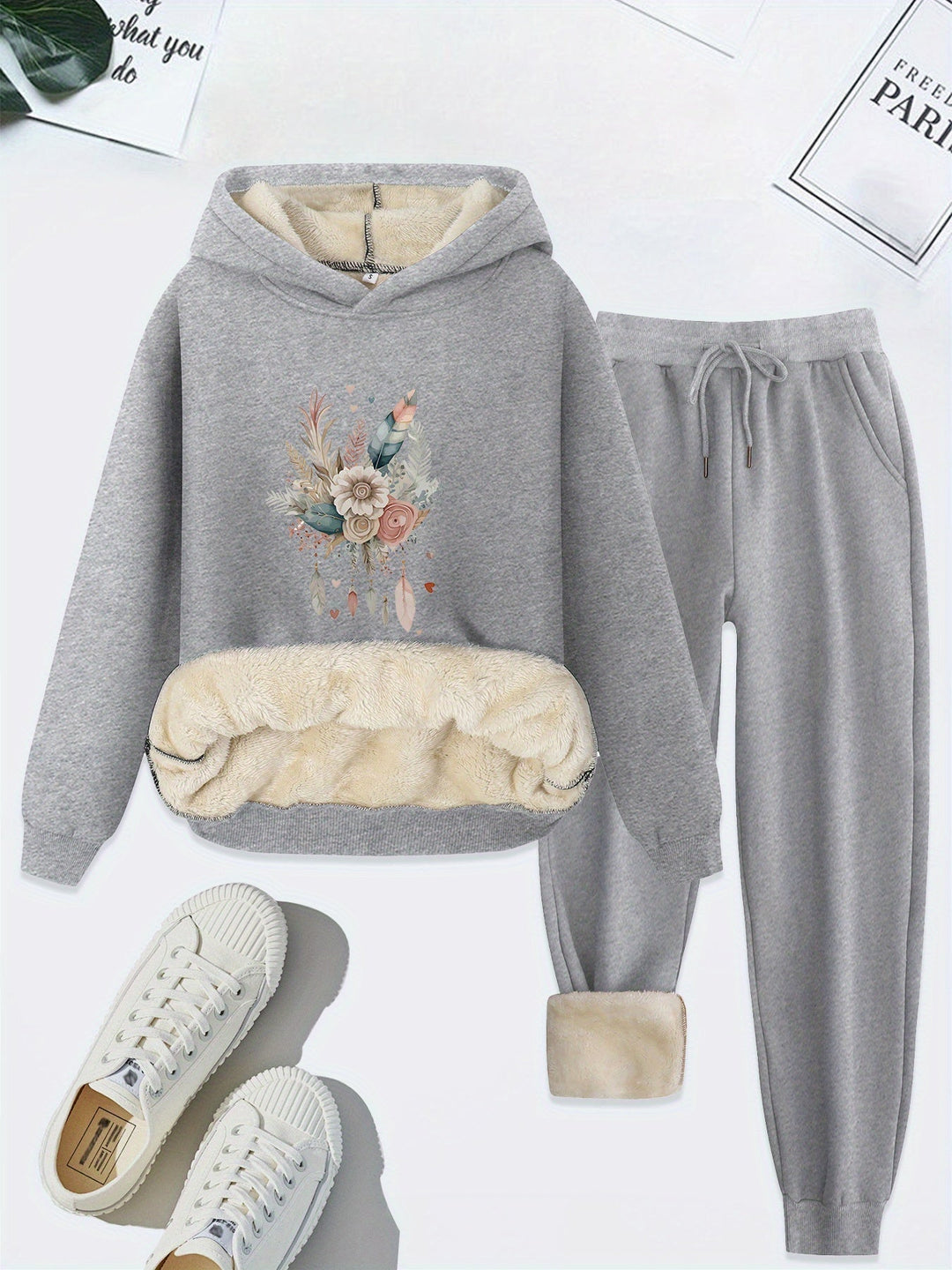 Comfortable Two-Piece Clothing Set for Women - Livia-Light Gray-S-Nora Luxe