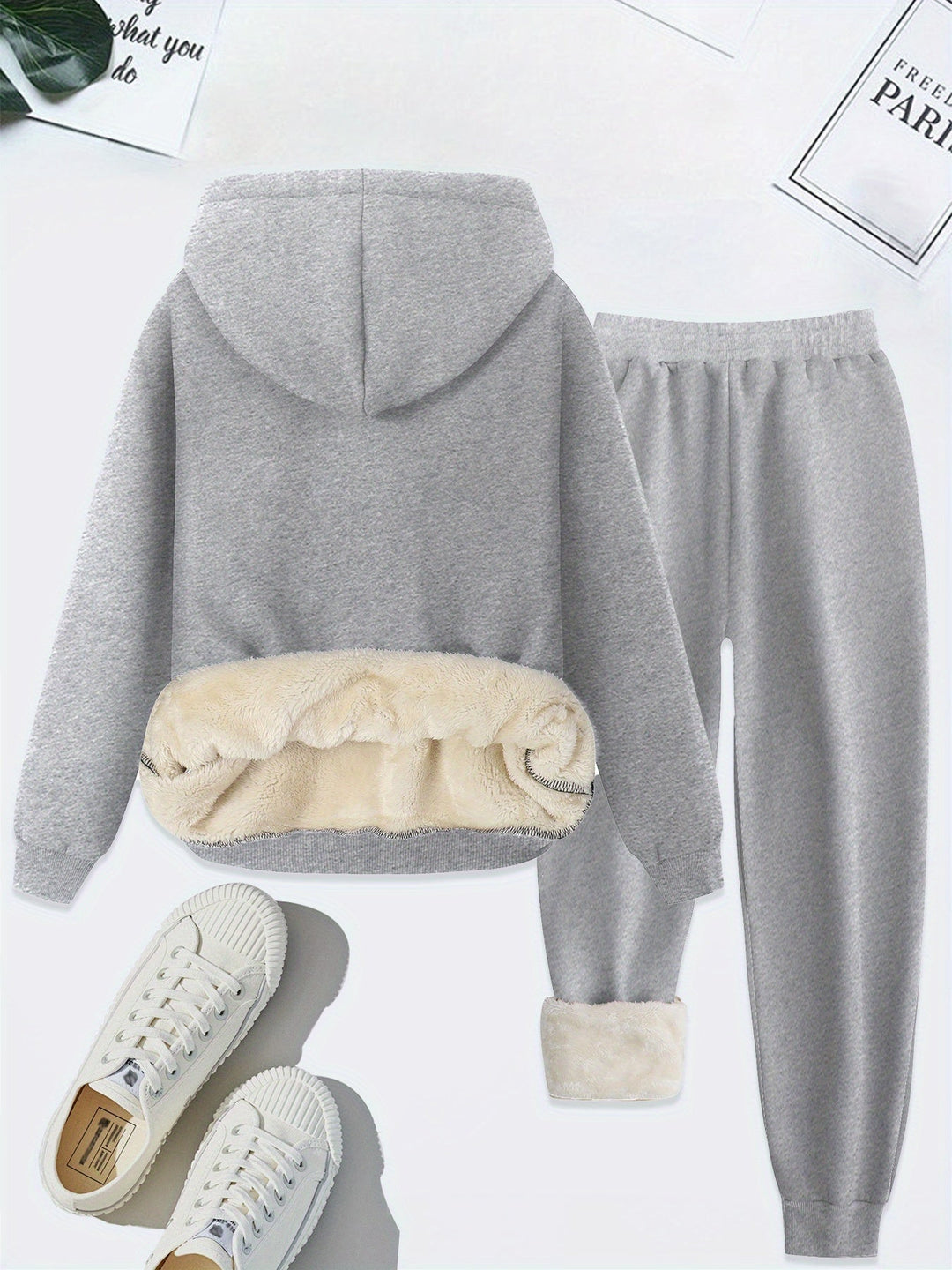 Comfortable Two-Piece Clothing Set for Women - Livia-Light Gray-S-Nora Luxe