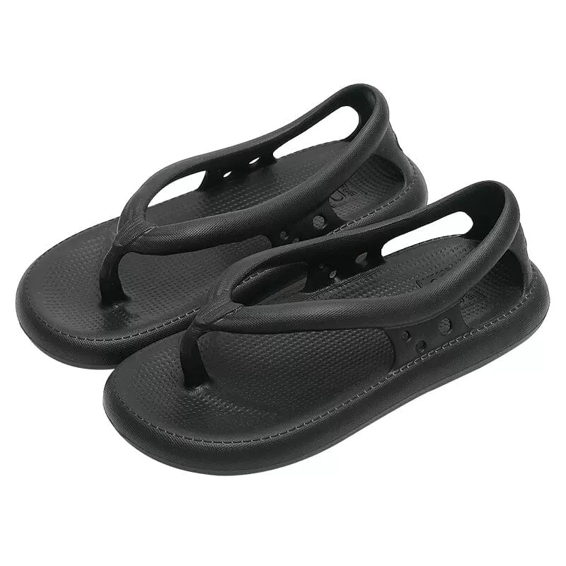Comfortable, ultra-lightweight, waterproof & foldable summer toe sandals – Eva-Black-3-3.5-The Livary