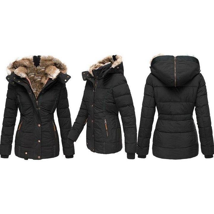 Comfortable Warm Women's Winter Coat - Elodie-Green-S-Nora Luxe