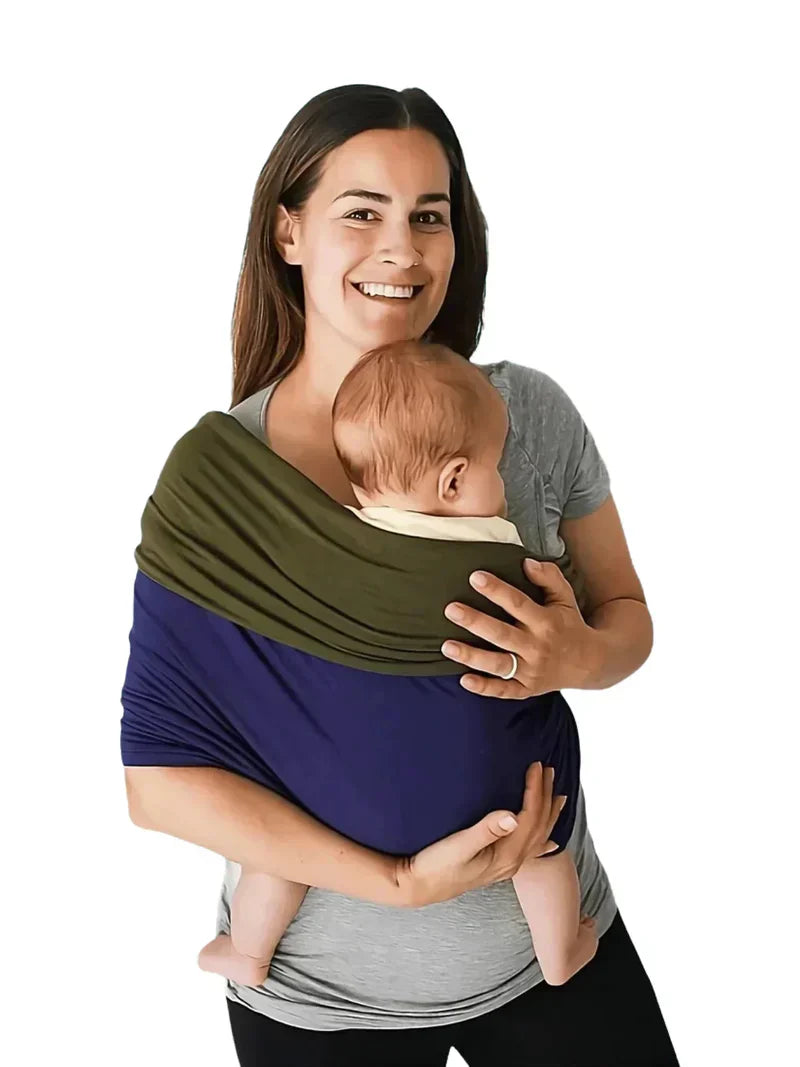Comfortable Wrap Carrier - KleintjeKnuffel-Dark Green & Purple-Nora Luxe