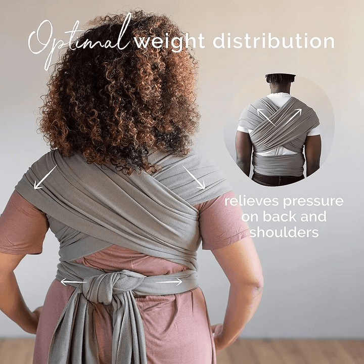 Comfortable Wrap Carrier - KleintjeKnuffel-Gray-Nora Luxe